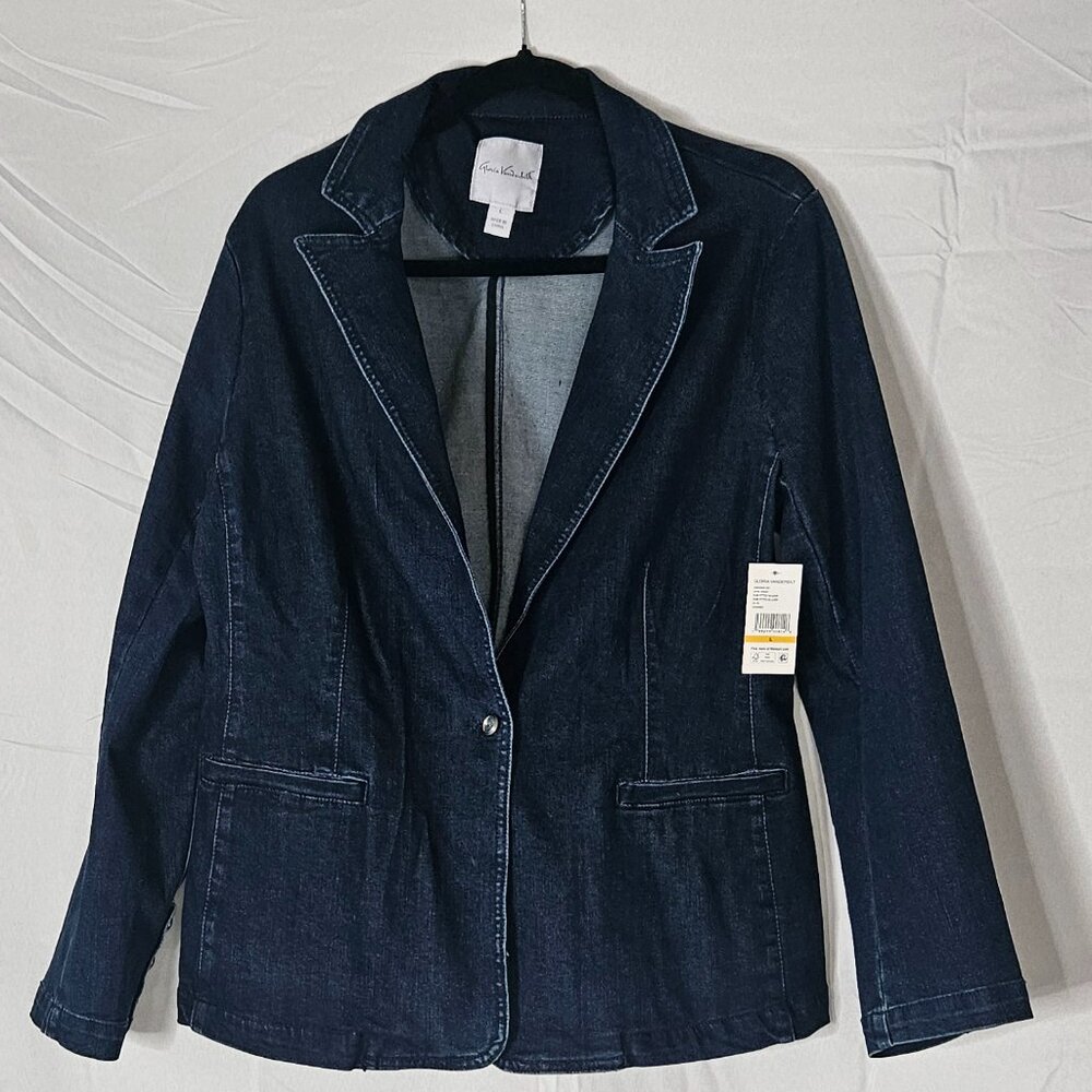Gloria Vanderbilt Denim Fitted Blazer - Swan Series - SizeXXXL - NWT